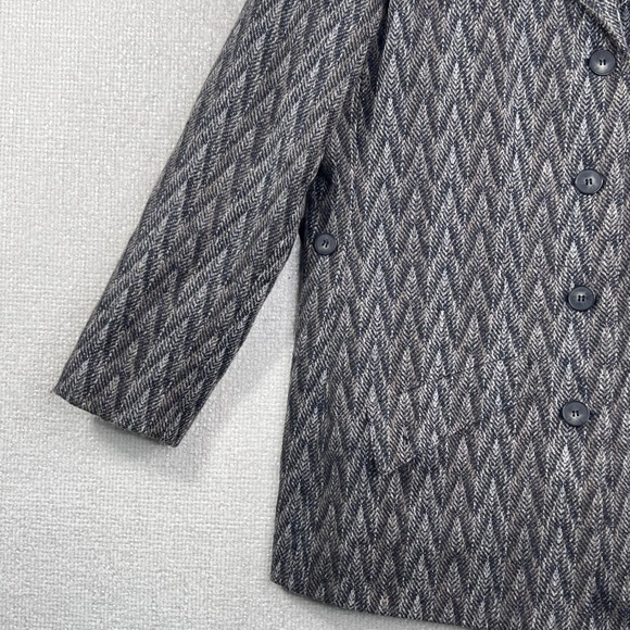 Harve Benard Wool Herringbone Blazer Jacket Womens 10 Gray Career Classic - Picture 6 of 11